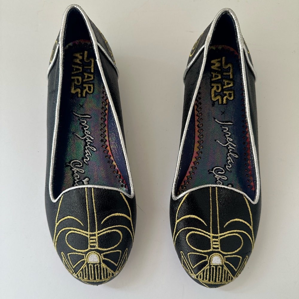 Irregular Choice Black & Gold Darth Vader Flats